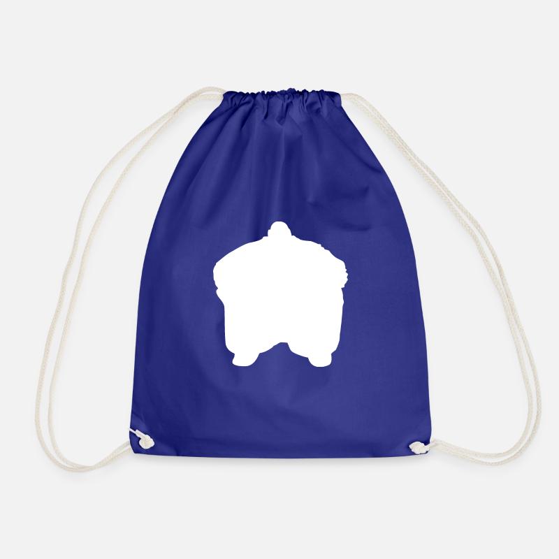 fat man white - Drawstring Bag - royal blue
