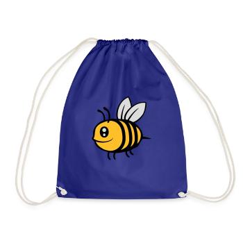 Cute little cartoon bee - Drawstring Bag - royal blue - Front