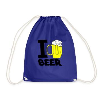 i love beer - Drawstring Bag - royal blue - Front