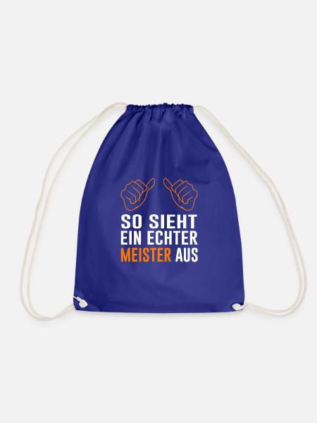 Meister Spruch Geschenk Abschluss - Turnbeutel - Königsblau