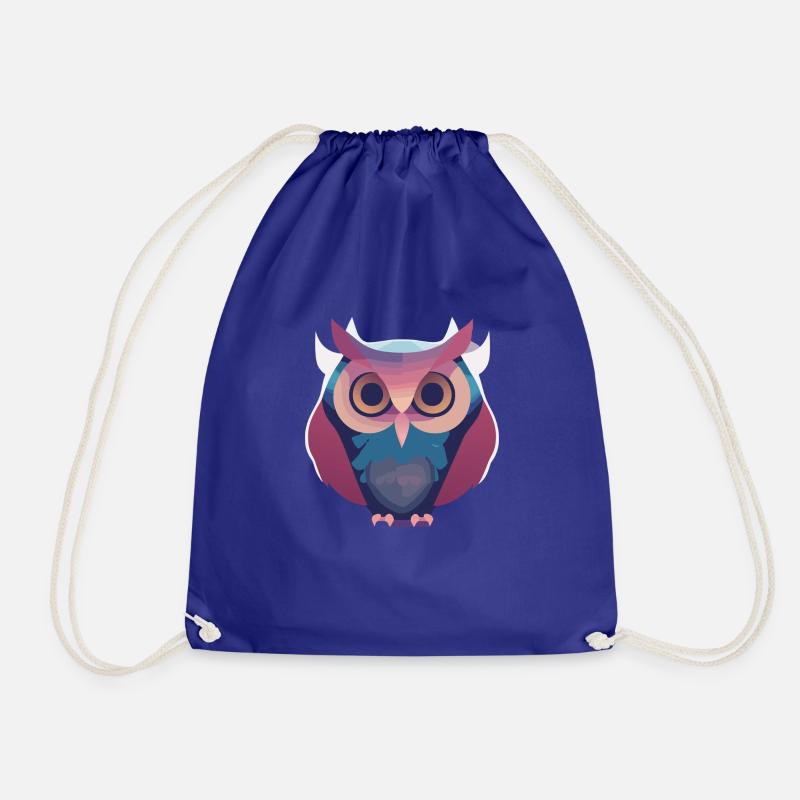 Dreaming Owl (Dreamy Animals Collection) - Drawstring Bag - royal blue