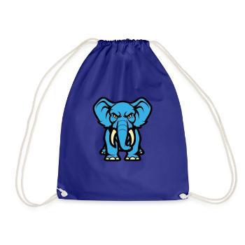 Elephant Comic - Drawstring Bag - royal blue - Front