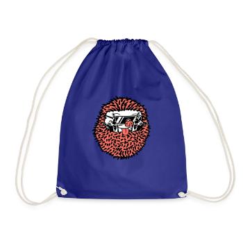 Roulé mignon hérisson montre des mains cool en métal lourd - Sac de sport léger - bleu roi - Devant