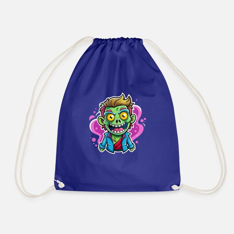 Funny Zombie Cartoon - Drawstring Bag - royal blue