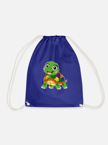 regenbogen schildkröte lgbt wasserschildkröte tier - Turnbeutel - Königsblau