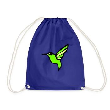 Silhouette d'oiseau colibri - Sac de sport léger - bleu roi - Devant