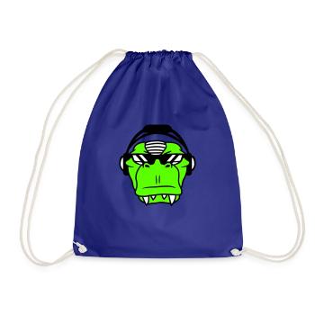 Cool DJ dinosaure T-Rex visage Musique de fête - Sac de sport léger - bleu roi - Devant