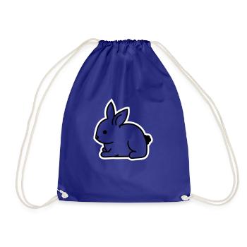 Rabbit - Drawstring Bag - royal blue - Front