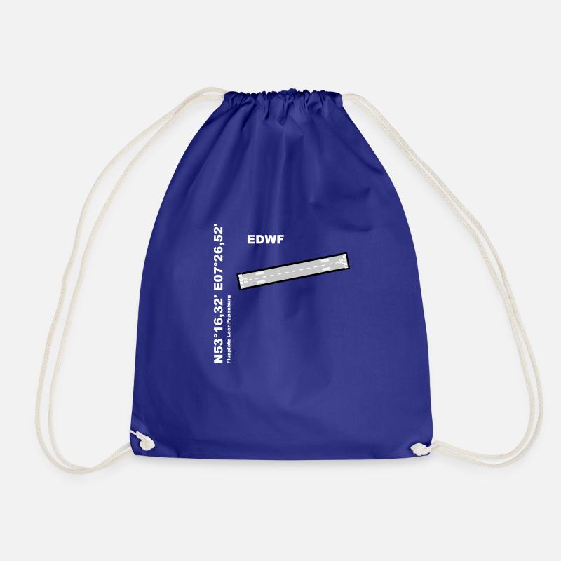 Airfield EDWF design with names and coordinates - Drawstring Bag - royal blue