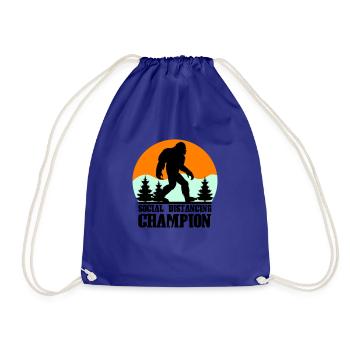 big foot social distancing - Drawstring Bag - royal blue - Front