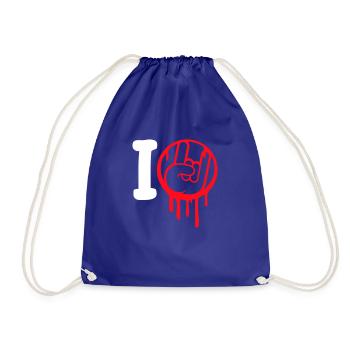 J’aime Heavy Metal Hard Rock Musique Main Geste Coeur - Sac de sport léger - bleu roi - Devant