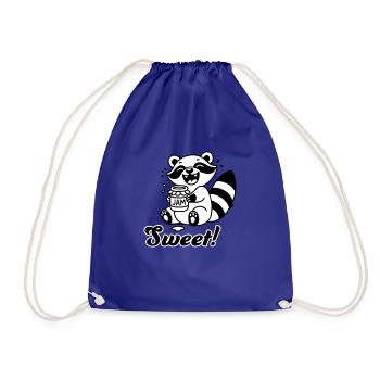 Mignon raton laveur mangeant de la confiture - Design « Sweet » - Sac de sport léger - bleu roi - Devant