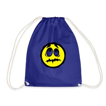 smiley old fatigue - Drawstring Bag - royal blue - Front