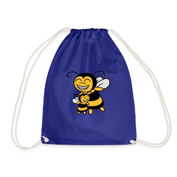 Bienen Kind Mama Papa - Turnbeutel - Königsblau - Vorne