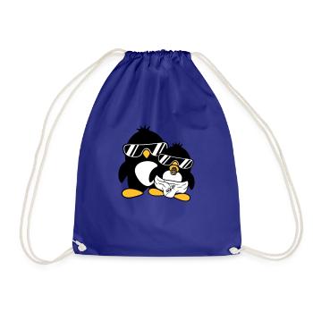 pingouin père fils fille bébé enfant sucette win - Sac de sport léger - bleu roi - Devant