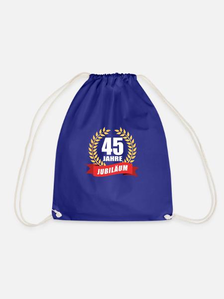 45 Jahre Jubiläum Dienstjubiläum Firma - Turnbeutel - Königsblau