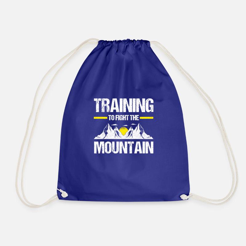 Training to fight the mountain - Drawstring Bag - royal blue
