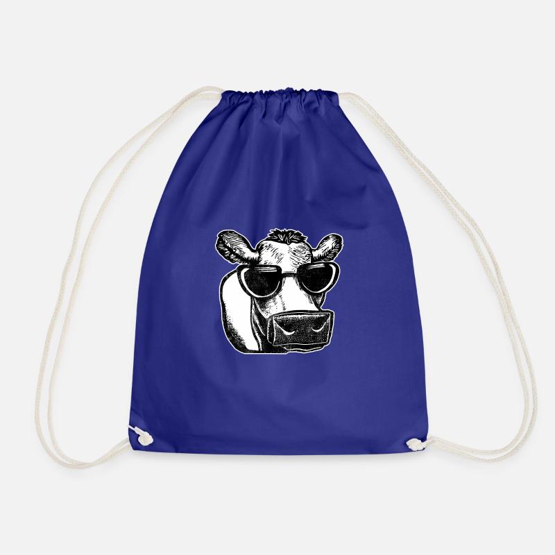 Cool cow - Drawstring Bag - royal blue