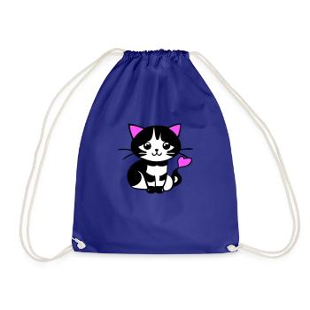 Cute cat in the comic strip - Drawstring Bag - royal blue - Front