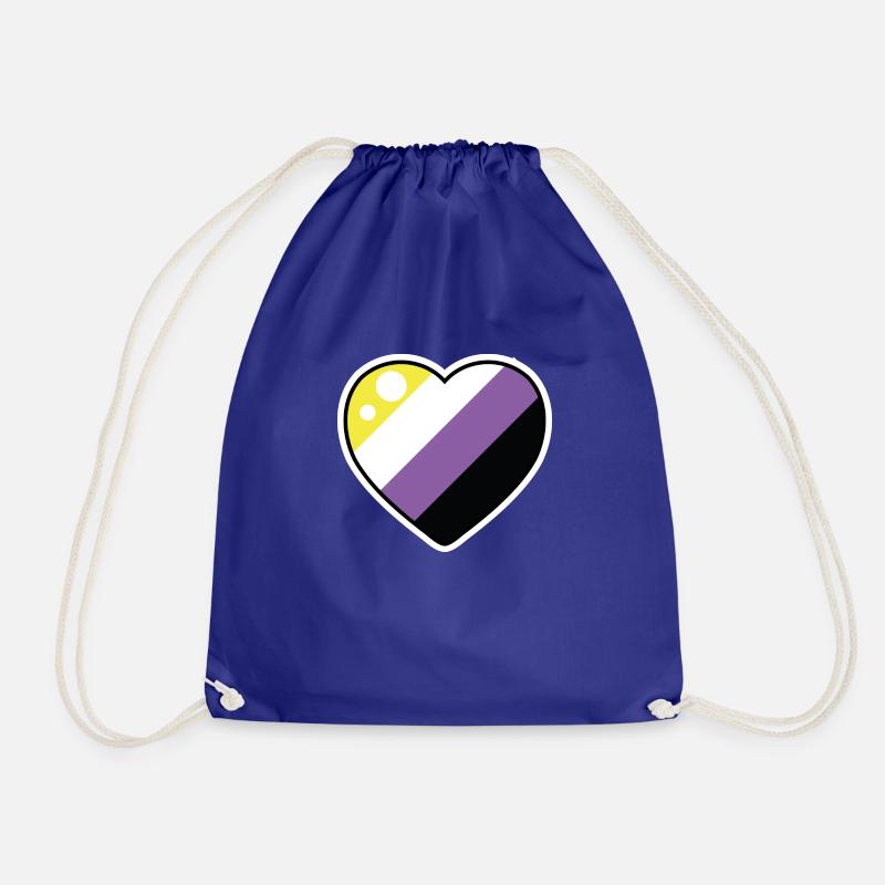 Heart (Non-Binary) - Drawstring Bag - royal blue