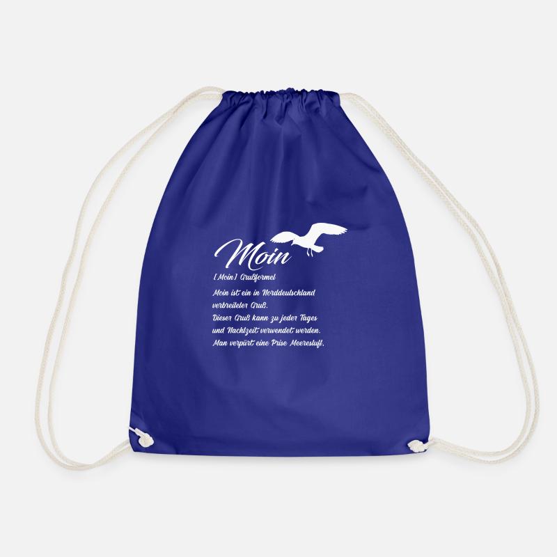 Moin Definiton Geschenk Idee mit Möwe - Turnbeutel - Königsblau