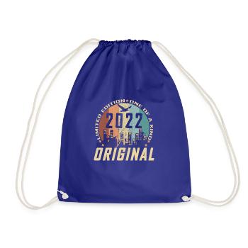Vintage December 2022 2 Year Anniversary Gift - Drawstring Bag - royal blue - Front