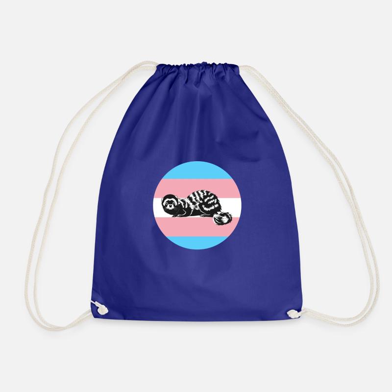 Ferrets for trans rights - Drawstring Bag - royal blue