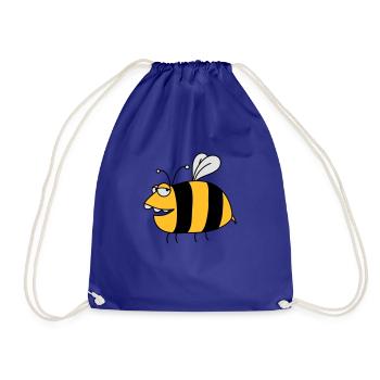 Fun thick bee - Drawstring Bag - royal blue - Front