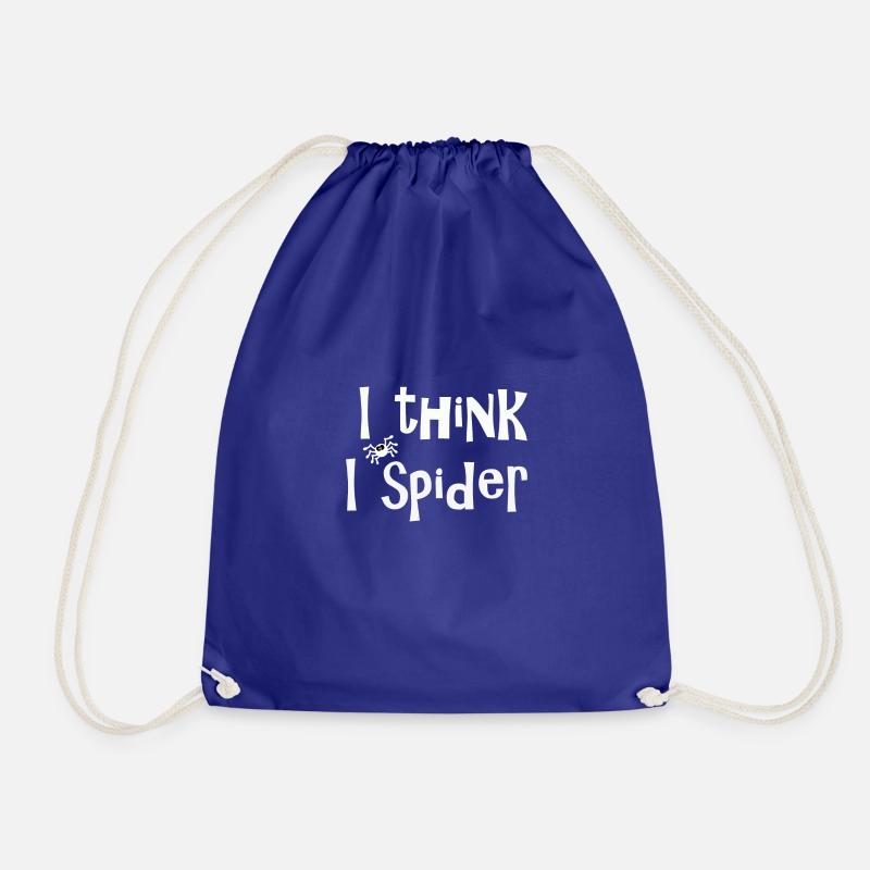 I think I spider white - Drawstring Bag - royal blue
