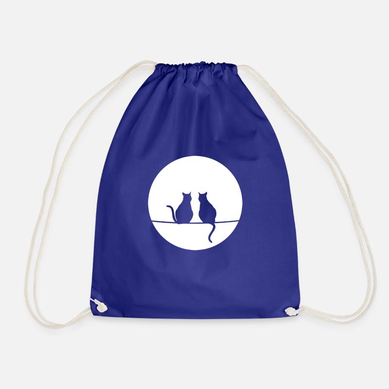 Cats in the moonlight - Drawstring Bag - royal blue