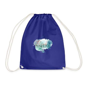 Think positive - motivational quote - Drawstring Bag - royal blue - Front