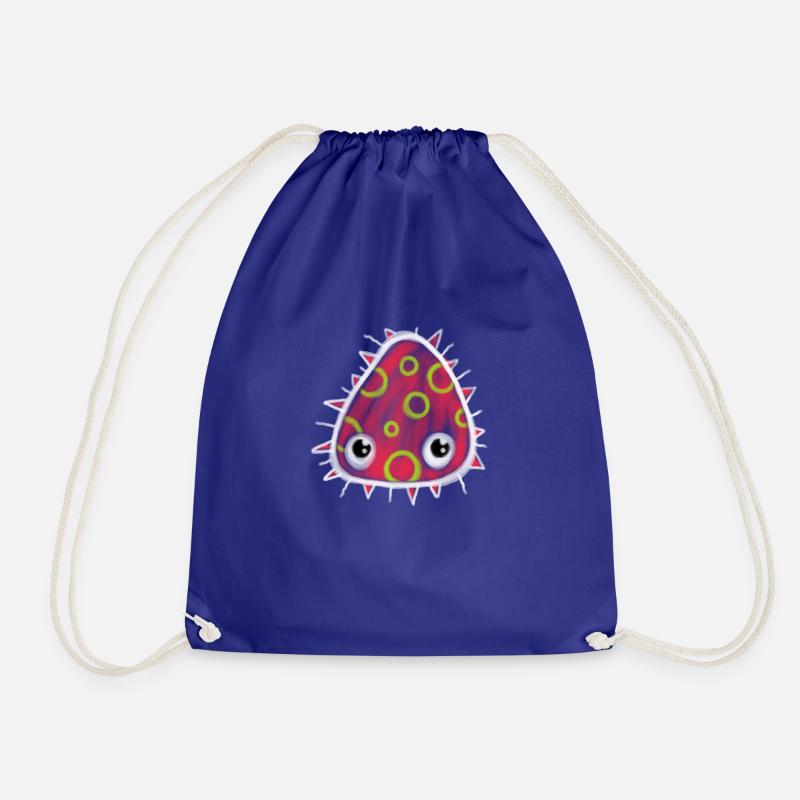 Red Doodle Chalk Germ - Drawstring Bag - royal blue