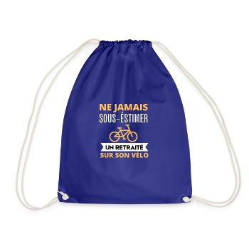 Ne jamais sous-estimer un retraité sur son vélo - Sac de sport léger - bleu roi - Devant