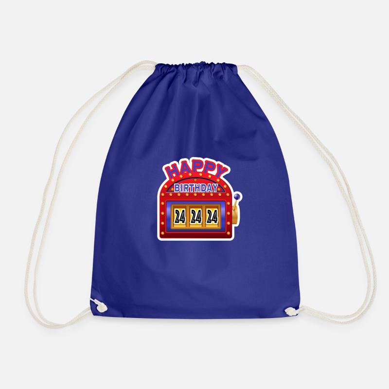 Happy Birthday 24 - Drawstring Bag - royal blue