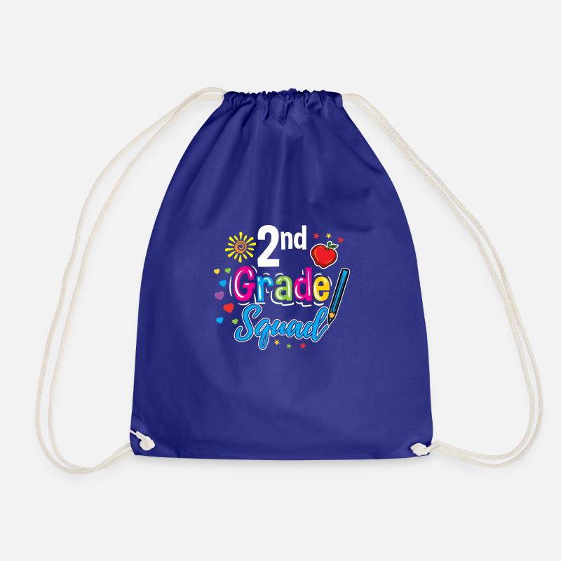 2nd Grade Squad Teacher - Drawstring Bag - royal blue