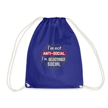 Je ne suis pas antisocial, je suis sélectivement social. Drôle - Sac de sport léger - bleu roi - Devant