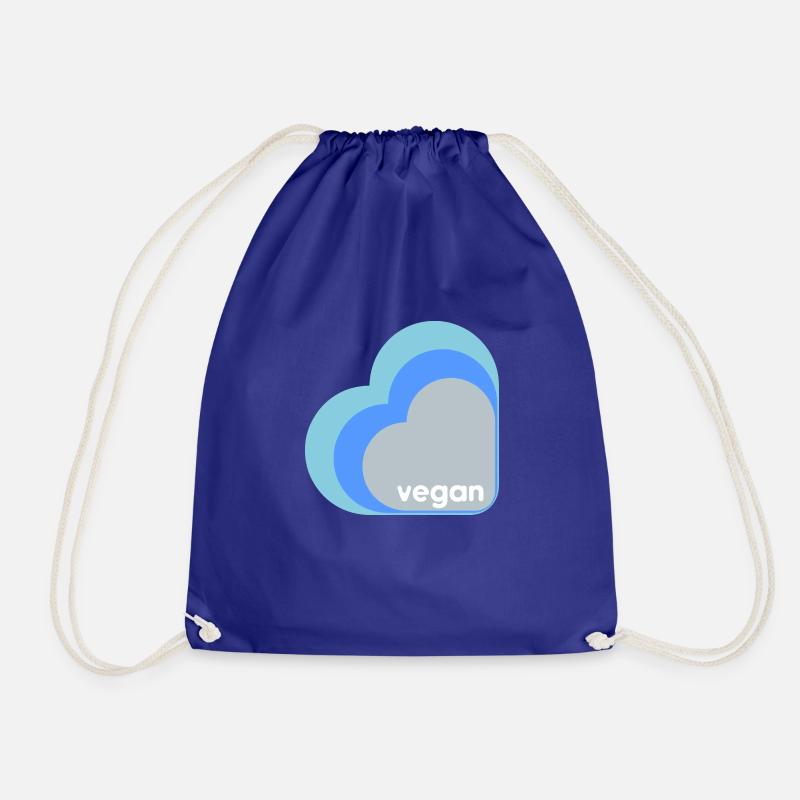 Blue vegan heart - Drawstring Bag - royal blue