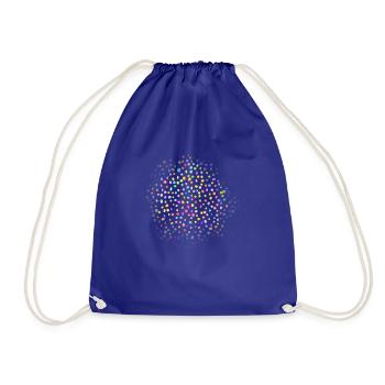 Watercolor Confetti Splash Pattern - Drawstring Bag - royal blue - Front