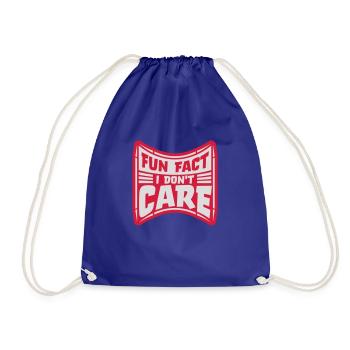 I don't care fact - Drawstring Bag - royal blue - Front