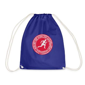 run better than government - Drawstring Bag - royal blue - Front