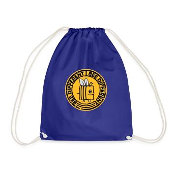 bee different saying quote - Drawstring Bag - royal blue - Front