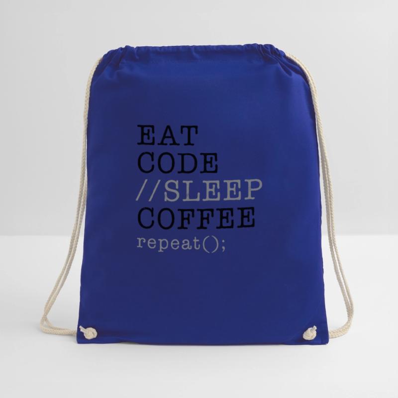 Informatik Python Programmierer essen Code Schlaf Turnbeutel