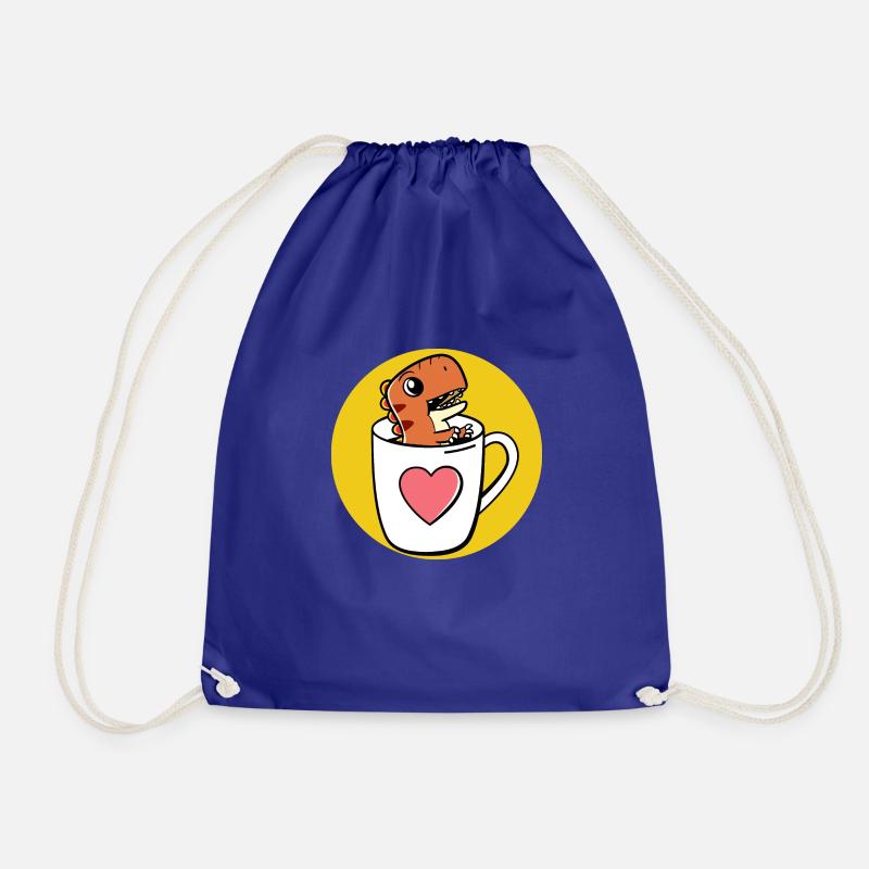 Tea Rex Tyrannosaurus - Drawstring Bag - royal blue