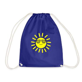 Sun Smile - Drawstring Bag - royal blue - Front
