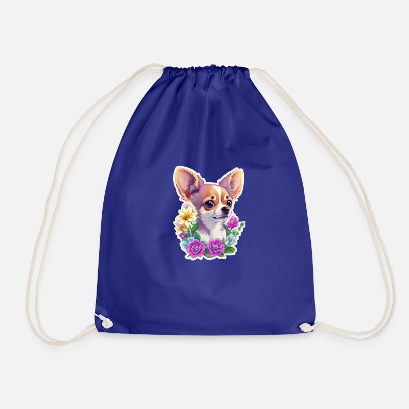 Chihuahua in pastel - Drawstring Bag - royal blue