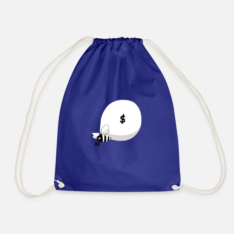 Bee & Hold-Up - B&W - Drawstring Bag - royal blue