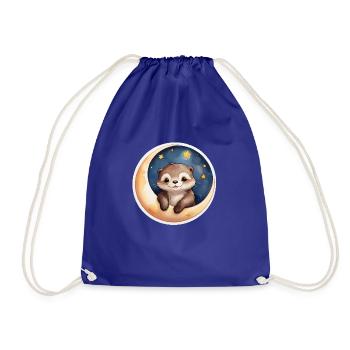 Loutre assise dans la lune - Sac de sport léger - bleu roi - Devant