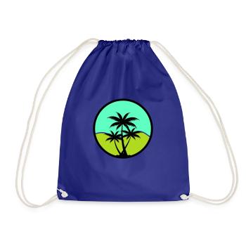Palm trees - Drawstring Bag - royal blue - Front