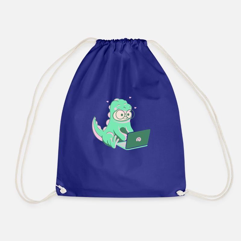 Dino Nerd - Drawstring Bag - royal blue