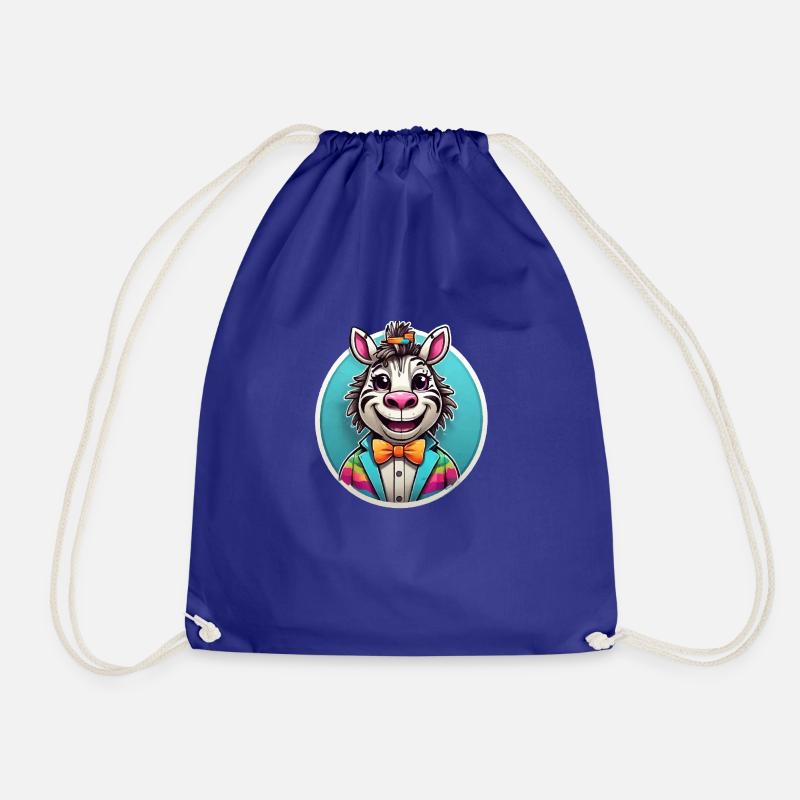 Funny Comic Zebra - Drawstring Bag - royal blue